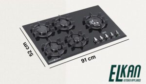 گاز شیشه ای، ای ال کن مدل G5906DR پنج شعله مشکی