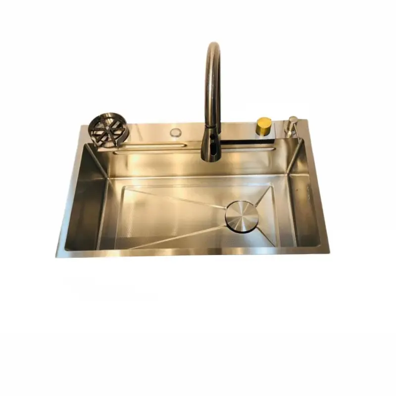 سینک-ظرفشویی-آبشاری-ساده-سایز-۴۶×۷۵-استیل-هوادیو