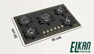 گاز شیشه ای، ای ال کن مدل G5911DC مشکی با ولوم طلایی