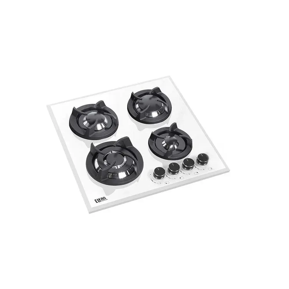 گاز شیشه ای سفید مدل E L KAN / G5902W چهار شعله