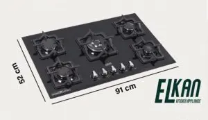 گاز شیشه ای مدل G5903D ای ال کن پنج شعله مشکی