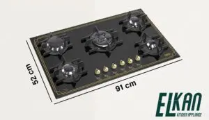 گاز شیشه ای، ای ال کن مدل G5911DC مشکی با ولوم طلایی