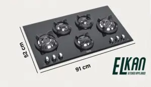 گاز شیشه ای دو پلو پز ای ال کن مدل G5901 / پنج شعله