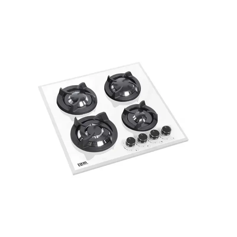 گاز شیشه ای سفید مدل E L KAN / G5902W چهار شعله