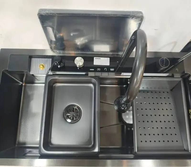 سینک پنج کلید دیکالان رنگ دودی مدل ۹۰×۵۰