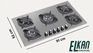 گاز شیشه ای، ای ال کن مدل G5925DC طوسی پنج شعله
