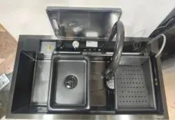 سینک پنج کلید دیکالان رنگ دودی مدل ۹۰×۵۰