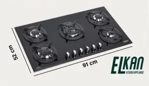 گاز شیشه ای، ای ال کن مدل G5904D مشکی پنج شعله
