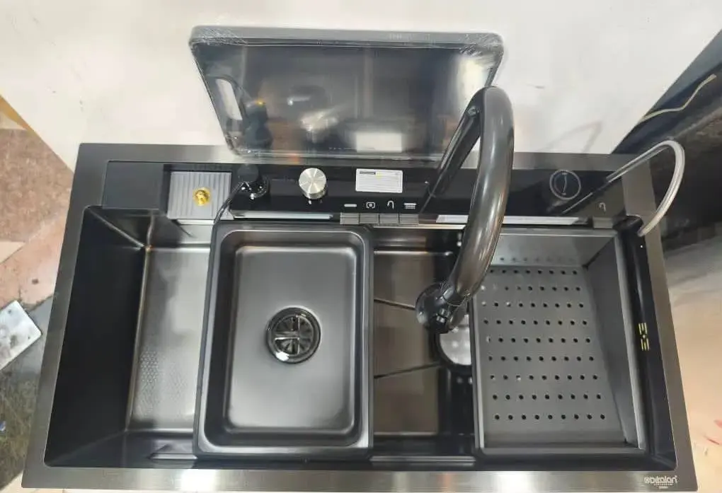 سینک پنج کلید دیکالان رنگ دودی مدل ۹۰×۵۰